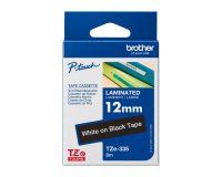 Gelamineerd lint TZE335-12MM wit zwart