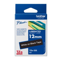 Gelamineerd lint TZE335-12MM wit zwart