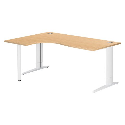 Mesa compacta Excellens An 180 cm Patas Regulables Metal Plus ala izquierda Haya / Blanco