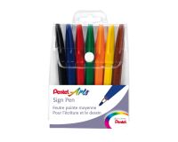 Bolígrafo de punta fina Pentel Sign Pen escritura media - Paquete de 7 colores fun
