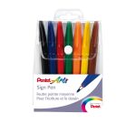 Stylo feutre Pentel Sign Pen couleurs assorties 1 mm - Pochette de 7