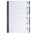 Intercalaire A4 polypropylène recyclé coloré Exacompta Forever 12 onglets neutres multicolores - 1 jeu