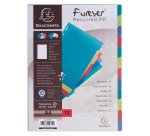 Intercalaire A4 polypropylène recyclé coloré Exacompta Forever 12 onglets neutres multicolores - 1 jeu