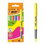 Markeerstift Highlighter Grip Bic in verschillende kleuren - Verpakking met 5 stuks
