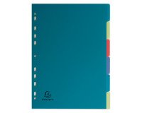 Separador A4 de polipropileno reciclado de colores Exacompta Forever 6 pestañas neutras multicolor