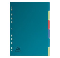 Separador A4 de polipropileno reciclado de colores Exacompta Forever 6 pestañas neutras multicolor