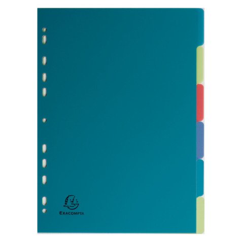 Separador A4 de polipropileno reciclado de colores Exacompta Forever 6 pestañas neutras multicolor