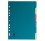 Intercalaire A4 polypropylène recyclé coloré Exacompta Forever 6 onglets neutres multicolores - 1 jeu