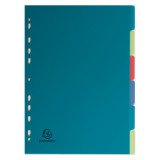 Intercalaire A4 polypropylène recyclé coloré Exacompta Forever 6 onglets neutres multicolores - 1 jeu
