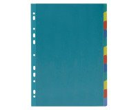 Separador A4 de polipropileno reciclado de colores Exacompta Forever 12 pestañas neutras