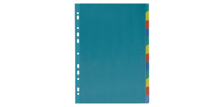 Separador A4 de polipropileno reciclado de colores Exacompta Forever 12 pestañas neutras