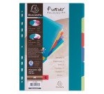 Intercalaire A4 polypropylène recyclé coloré Exacompta Forever 6 onglets neutres multicolores - 1 jeu