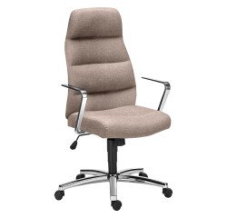 Bureaustoel Altena stof - met armleuningen, hoofdsteun - Synchroonmechanisme - Aluminium voetsteun