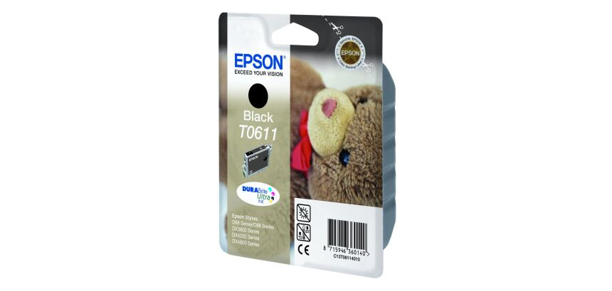 Cartouche Epson T0611 noire pour imprimante jet d'encre