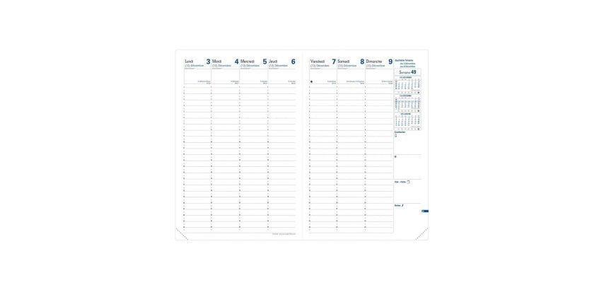 Agenda Quo Vadis H24/24 Classique semainier - Année 2027 - 16 x 24 cm