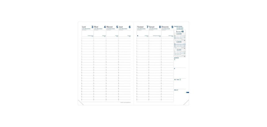 Agenda Quo Vadis H24/24 Classique semainier - Année 2027 - 16 x 24 cm