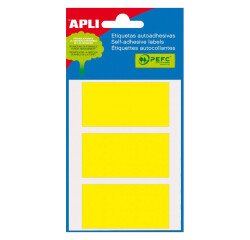 Etiquetas 34 x 67 mm Amarillas Apli 2071