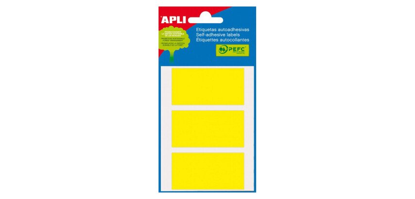 Etiquetas 34 x 67 mm Amarillas Apli 2071