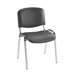 Silla Conferencia Vinilo ignifugo patas cromadas