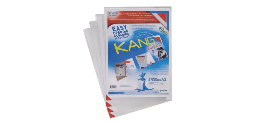 Pochette adhésive A3 Kang Easy Clic Djois by Tarifold- Paquet de 2