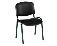 Conferentiestoel vinyl, zwart niet ontvlambaar zwarte poten