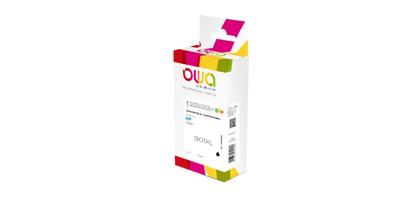 Cartouche Owa Compatible HP 901XL haute capacité noire pour imprimante jet d'encre