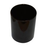 Pot à crayons plastique rond - noir