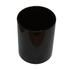 Pencil holder plastic round - black