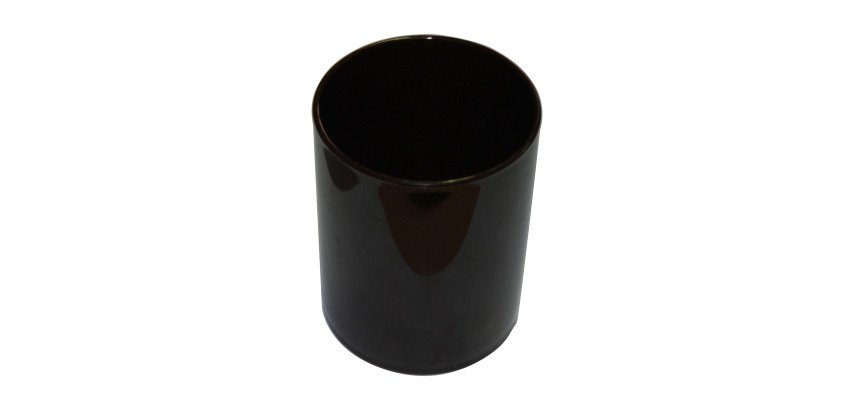 Pencil holder plastic round - black