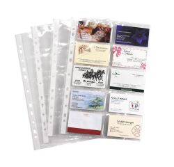 Paquete de 10 fundas multitaladro A4 para tarjetas de visita Polipropileno 105 micras