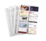 Pochette transparente perforée cartes de visite Viquel A4 Polypropylène 11/100e incolore - Paquet de 10