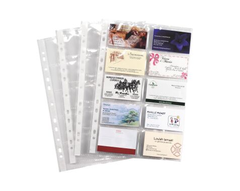 Packet of 10 sleeves polypropylene for business cards 21 x 29,7 cm on  bruneau.lu