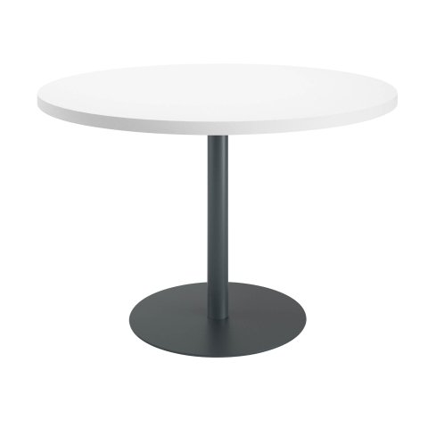 Mesa redonda Ø 120 cm Excellens Blanco base circular antracita