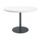 Table ronde 120 cm plateau blanc piètement colonne Essens