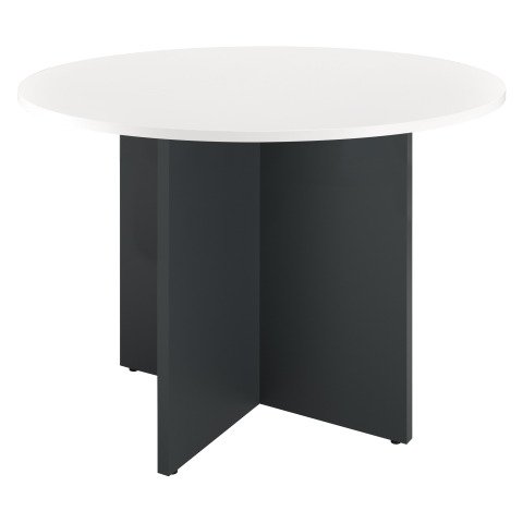 Mesa Redonda Excellens Blanca 100 cm Patas antracita