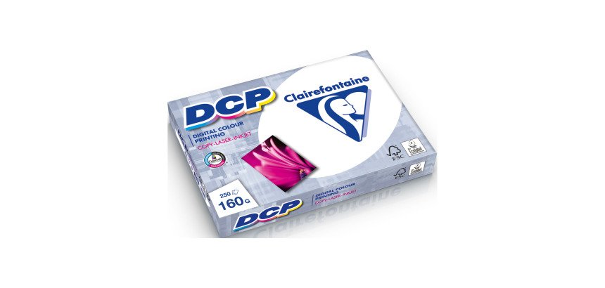 Ramette papier mat Clairefontaine DCP A4 160 gr - 250 feuilles - blanc