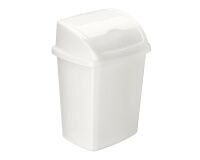 Weißer Mülleimer aus Plastik mit Schwingdeckel - 4,5 L