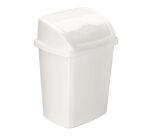 Poubelle plastique 4,5 litres rectangle blanche à couvercle basculant