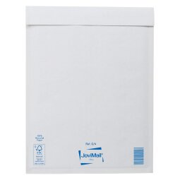 Witte verstevigde enveloppe met luchtkussentjes zonder venster 124 g Mail Lite Plus 240 x 330 mm - doos van 100