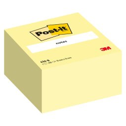 Post-it cube, 76 x 76 mm, canary yellow, 450 sheets