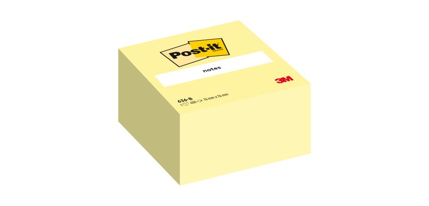 Blok kubus geel Post-it 76 x 76 mm - blok van 450 vellen