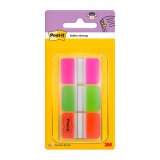 Set 3 Strong Post-it indexes, neon pink/green/orange