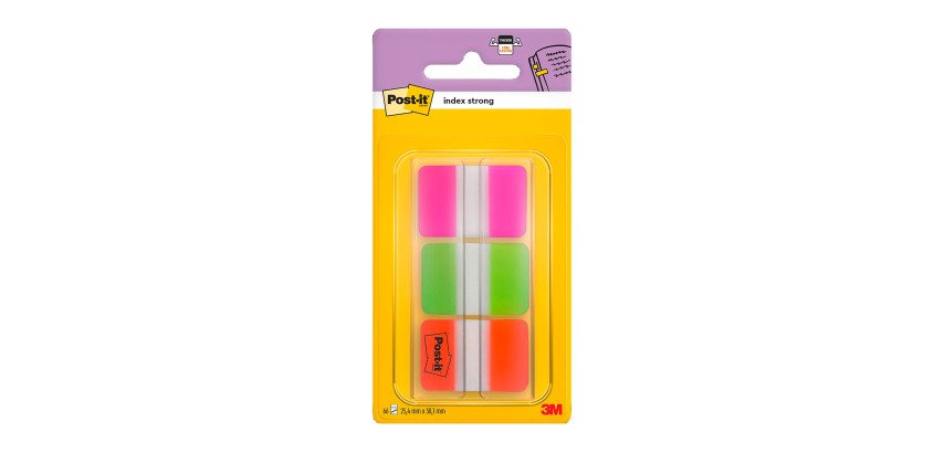 Marque-pages rigide uni Néon Post-It - distributeur de 66 feuilles