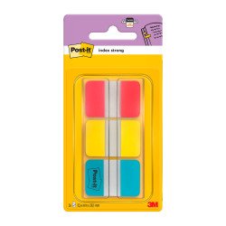 Set 3 Strong Post-it indexes, neon red/yellow/blue