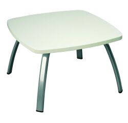 Mesa baja Aloha blanca patas aluminio