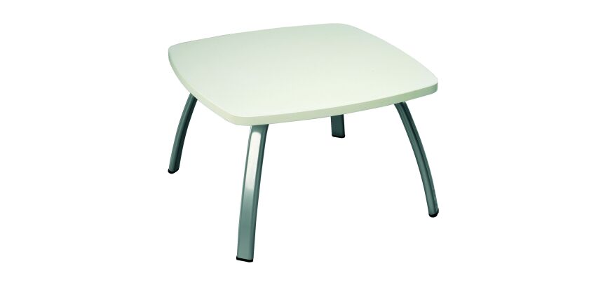 Table basse Ainhoa blanche piétement aluminium