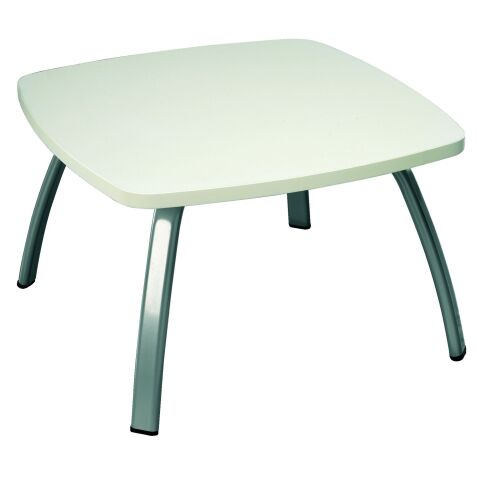 Table basse Ainhoa blanche piétement aluminium