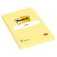 Bloc-notes repositionnables jaunes uni Post-It 102 x 152 mm - bloc de 100 feuilles