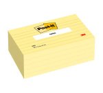 Notes repositionnables jaune ligné Post-it 76 x 127 mm - bloc de 100 feuilles