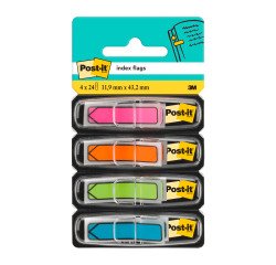 Marcapáginas Index 4 dispensadores pequeños Flechas Colores Vivos Post-it